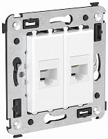 Розетка телефонная без рамки DKC Avanti 2-м. RJ12+RJ12 белое облако картинка